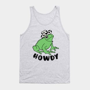 Howdy Funny Frog Wearing Cowboy Hat Tank Top